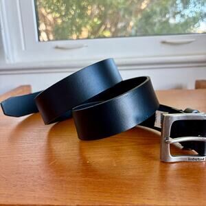 Timberland Genuine Leather Belt, Black, Size 34–36, Classic Casual Belt